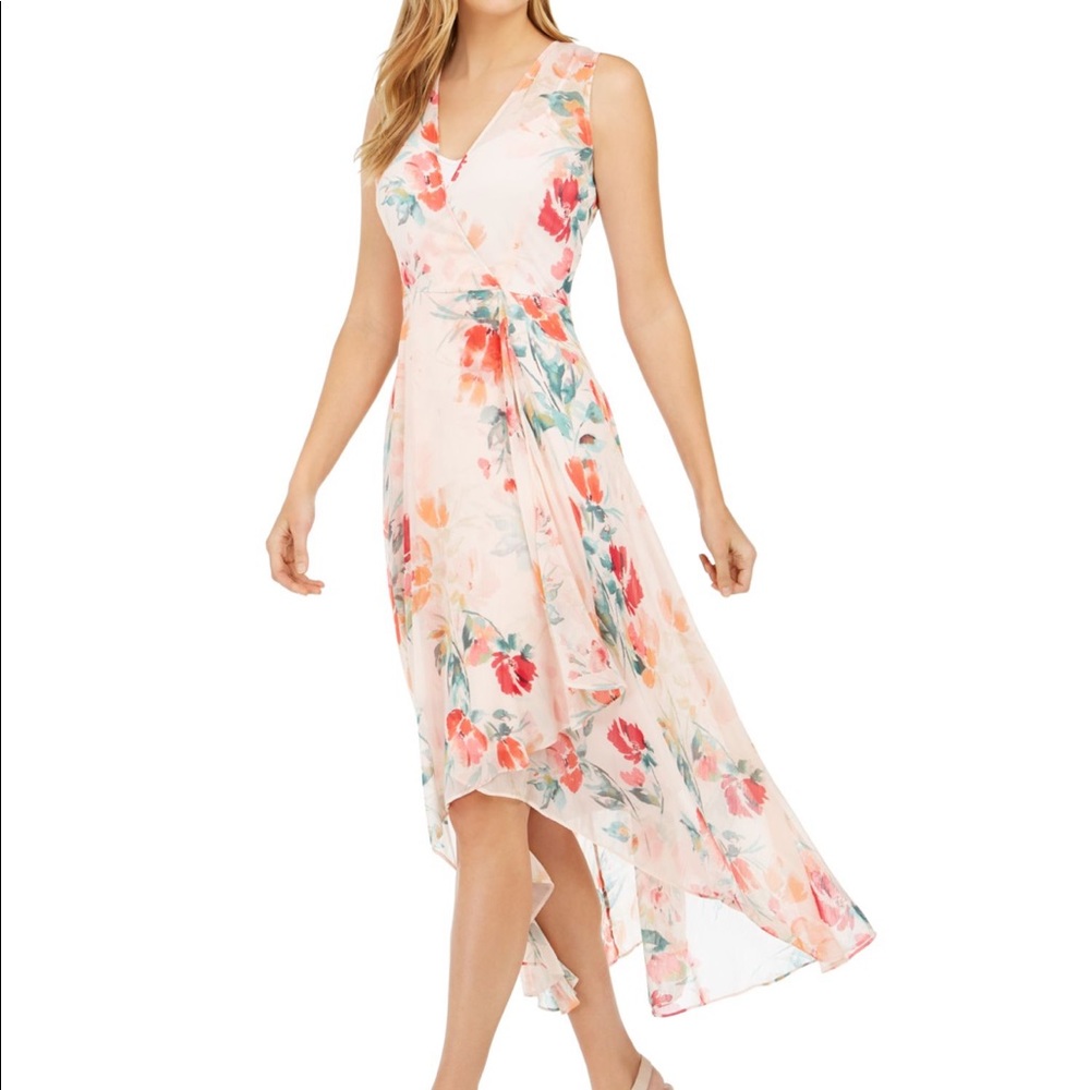 Calvin Klein Floral High-Low Dress